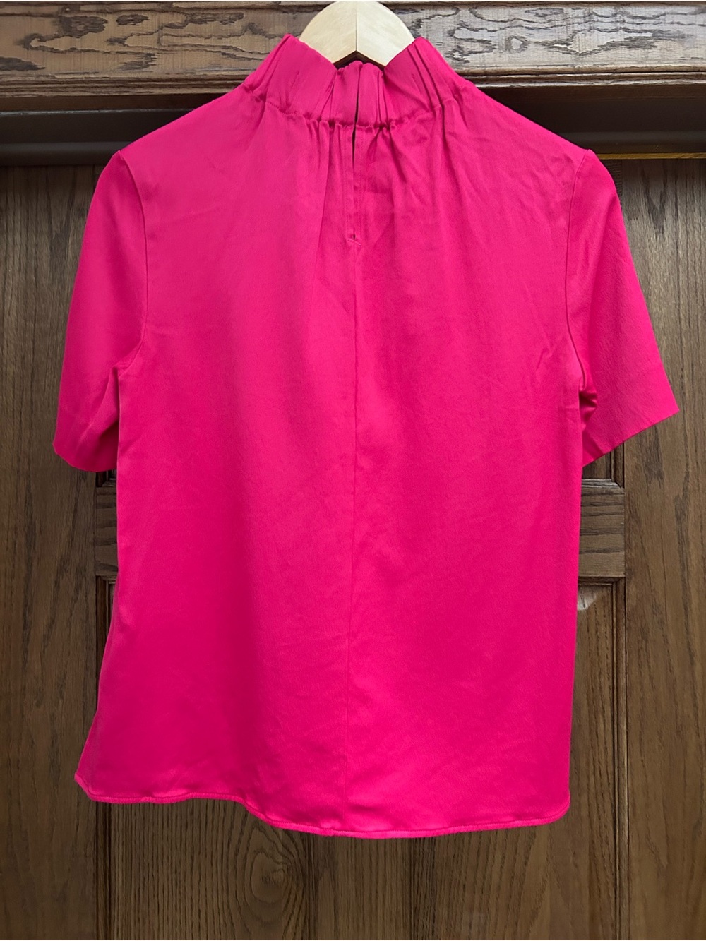 COS Bright Pink Elastic-Neck Satin Top - Picture 2 of 4
